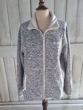 Columbia Gray Heather Fleece Jacket with Light Trim